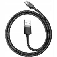 foto дата кабель baseus cafule microusb cable 2.4a (0.5m) (camklf-a) (сірий / чорний) 770126
