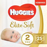 foto одноразові підгузки huggies eu elite soft розмір 2 (4-6 кг), 25 шт. (5029053578064) європейський товар