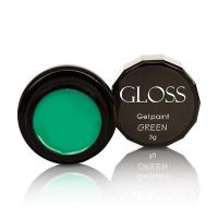 foto гель-фарба для нігтів gloss gel paint, green, 3 г