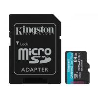 foto карта пам'яті kingston microsdxc 64gb canvas go! plus class 10 uhs-i u3 v30 a2 + sd-адаптер (sdcg3/64gb)