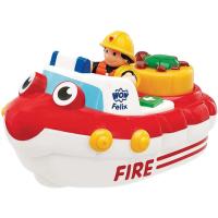 foto механічна іграшка для ванної wow toys fireboat felix пожежний катер фелікс (01017)