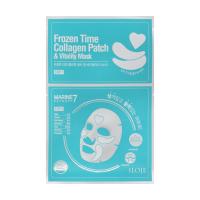 foto оздоровлювальна тканинна маска з патчами для обличчя 2 в 1 konad iloje frozen time collagen patch & vitality mask, 0.75 г + 25 г
