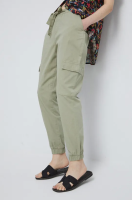 foto бавовняні штани medicine жіночі колір зелений середня посадка