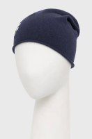 foto вовняна шапка karl lagerfeld колір синій з тонкого трикотажу вовна