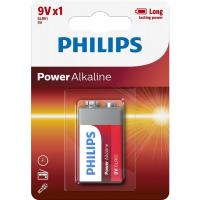 foto батарейка тип 6f22 (1604) philips power alkaline 6lr61 bli (6lr61p1b/10)