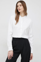 foto бавовняна сорочка tommy hilfiger жіноча колір білий regular зі стійкою