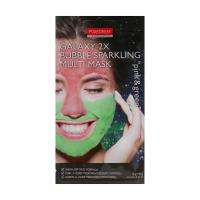 foto грязьова пінна мультимаска для обличчя purederm galaxy 2x bubble sparkling multi mask pink & green, 2*6 г