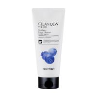 foto очищаюча пінка для вмивання tony moly clean dew blueberry foam cleanser з чорницею, 180 мл