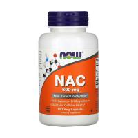 foto харчова добавка амінокислота в гелевих капсулах now foods nac n-ацетилцистеїн 600 мг, 100 шт