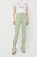foto штани з домішкою льону patrizia pepe колір зелений пряме висока посадка