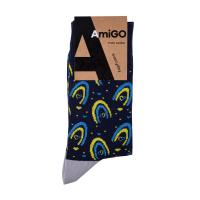foto шкарпетки чоловічі amigo класичнi жовто-блакитна веселка, розмір 27