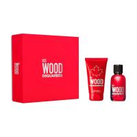 foto парфумований набір жіночий dsquared2 red wood pour femme (туалетна вода, 100 мл + лосьйон для тіла, 150 мл)