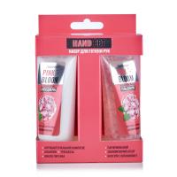 foto набір для гігієни рук  cleanness + hand set pink bloom (гель для рук, 50 мл + крем для рук, 50 мл)