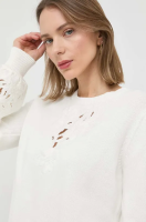 foto бавовняний светр twinset жіночий колір білий легкий