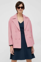 foto пальто з домішкою вовни sisley колір рожевий перехідний двобортний