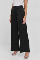 foto штани patrizia pepe жіночі колір чорний широке висока посадка