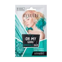 foto бальзам-фарба для волосся revuele oh my gorg hair coloring balm emerald, 25 мл (саше)