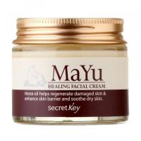 foto крем для обличчя secret key mayu healing facial cream з кінським жиром, відновлювальний, 70 г