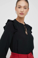 foto блузка tommy hilfiger жіноча колір чорний однотонна