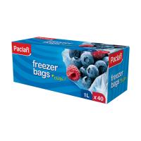 foto пакети для заморожування paclan freezer bags з кліпсами, 1 л, 40 шт