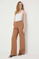 foto штани pennyblack жіночі колір коричневий широке висока посадка