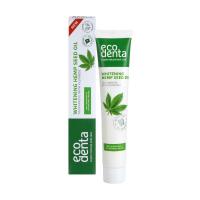 foto відбілювальна зубна паста ecodenta whitening hemp seed oil toothpaste з конопляною олією, 75 мл
