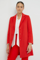 foto вовняне пальто united colors of benetton колір червоний перехідний