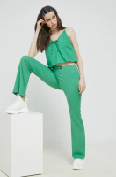 foto бавовняна блузка tommy jeans жіноча колір зелений однотонна