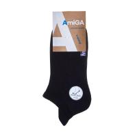 foto шкарпетки жіночі amigа махрова стопа, чорні, розмір 23-25