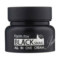 foto багатофункціональний крем для обличчя farmstay all-in-one black snail cream з муцином чорного равлика, 100 мл