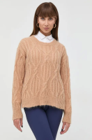 foto вовняний светр twinset жіночий колір коричневий легкий