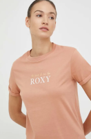 foto бавовняна футболка roxy колір коричневий