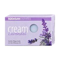 foto крем-мило тверде sodasan органічне lavender для обличчя з оліями ши та лаванди 100г