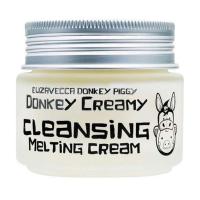 foto очищувальний крем-олія для зняття макіяжу elizavecca donkey creamy cleansing melting cream, 100 мл