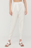 foto льняні штани patrizia pepe жіночі колір білий широке висока посадка