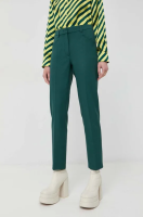 foto штани max&co. жіночі колір зелений облягаюче висока посадка