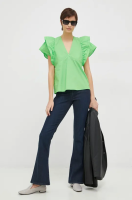foto бавовняна блузка tommy hilfiger жіноча колір зелений однотонна