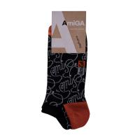 foto шкарпетки жіночі amiga укорочені, смайл чорні, розмір 23-25