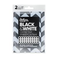 foto серветки універсальні для прибирання добра господарочка black & white з принтом, 2 шт