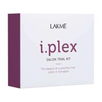 foto пробний салонний набір для відновлення волосся lakme  i.plex salon trial kit (засіб для зміцнення, 100 мл + відновлювальний засіб, 2*100 мл + дозатор, 1 шт)