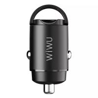 foto азп wiwu pc301 mini car charger (usb-a qc 4.0/30w/5a) (чорний) 1191104
