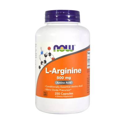 Podrobnoe foto харчова добавка в капсулах now foods l-arginine l-аргінін 500 мг, 250 шт