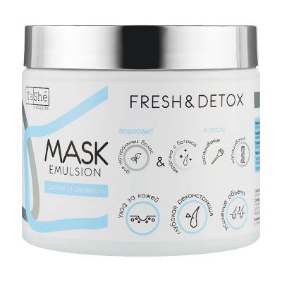 Podrobnoe foto маска-детокс для волосся tashe professional mask emulsion fresh & detox, 500 мл
