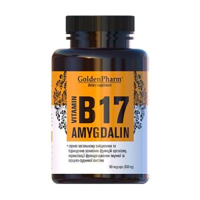 Podrobnoe foto харчова добавка в капсулах golden pharm вітамін b17 amygdalin 350 мг, 60 шт