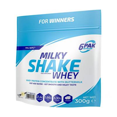 Podrobnoe foto харчова добавка протеїн в порошку 6pak nutrition milky shake whey ваніль, 300 г