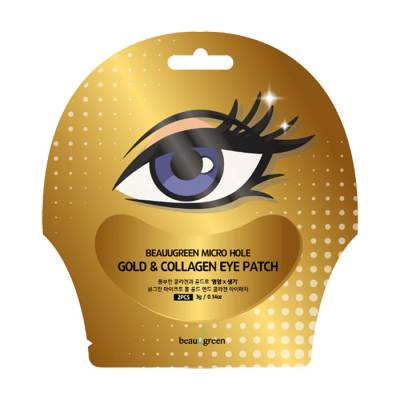 Podrobnoe foto патчі для шкіри навколо очей beauugreen micro hole gold & collagen eye patch з золотом і колагеном, 2 шт