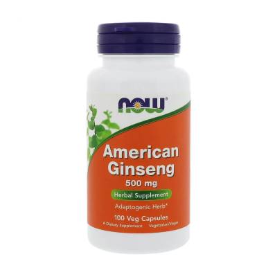 Podrobnoe foto харчова добавка в капсулах now foods american ginseng женьшень американський 500 мг, 100 шт