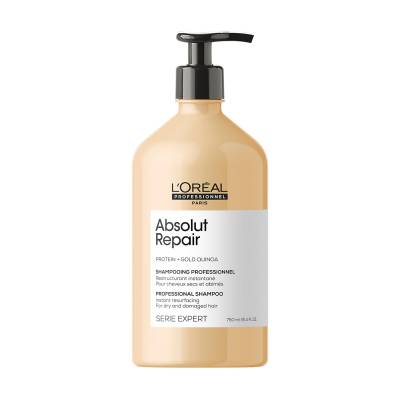 Podrobnoe foto шампунь для інтенсивного відновлення пошкодженого волосся l'oreal professionnel serie expert absolut repair gold quinoa + protein shampoo, 750 мл