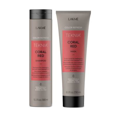 Podrobnoe foto набір для волосся lakme teknia color refresh coral red (шампунь, 300 мл + маска, 250 мл)