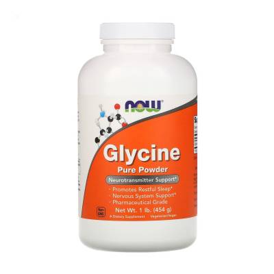 Podrobnoe foto харчова добавка в порошку now foods glycine pure powder гліцин 3000 мг, 454 г